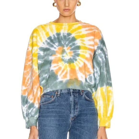 NWOT AGOLDE BALLOON SLEEVE TIE DYE SWEATSHIRT size medium - Picture 1 of 4